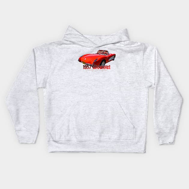 1957 Chevrolet Corvette Convertible Kids Hoodie by Gestalt Imagery